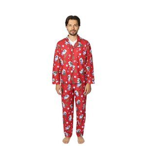 Bluey Holiday Men’s Pajama Set 2-Piece Button Top Pants